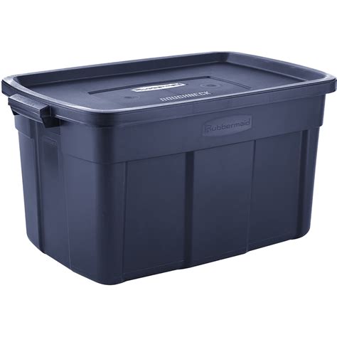 rubbermaid dark indigo metallic roughneck storage box 31 gallon|rubbermaid 31 gallon storage containers.